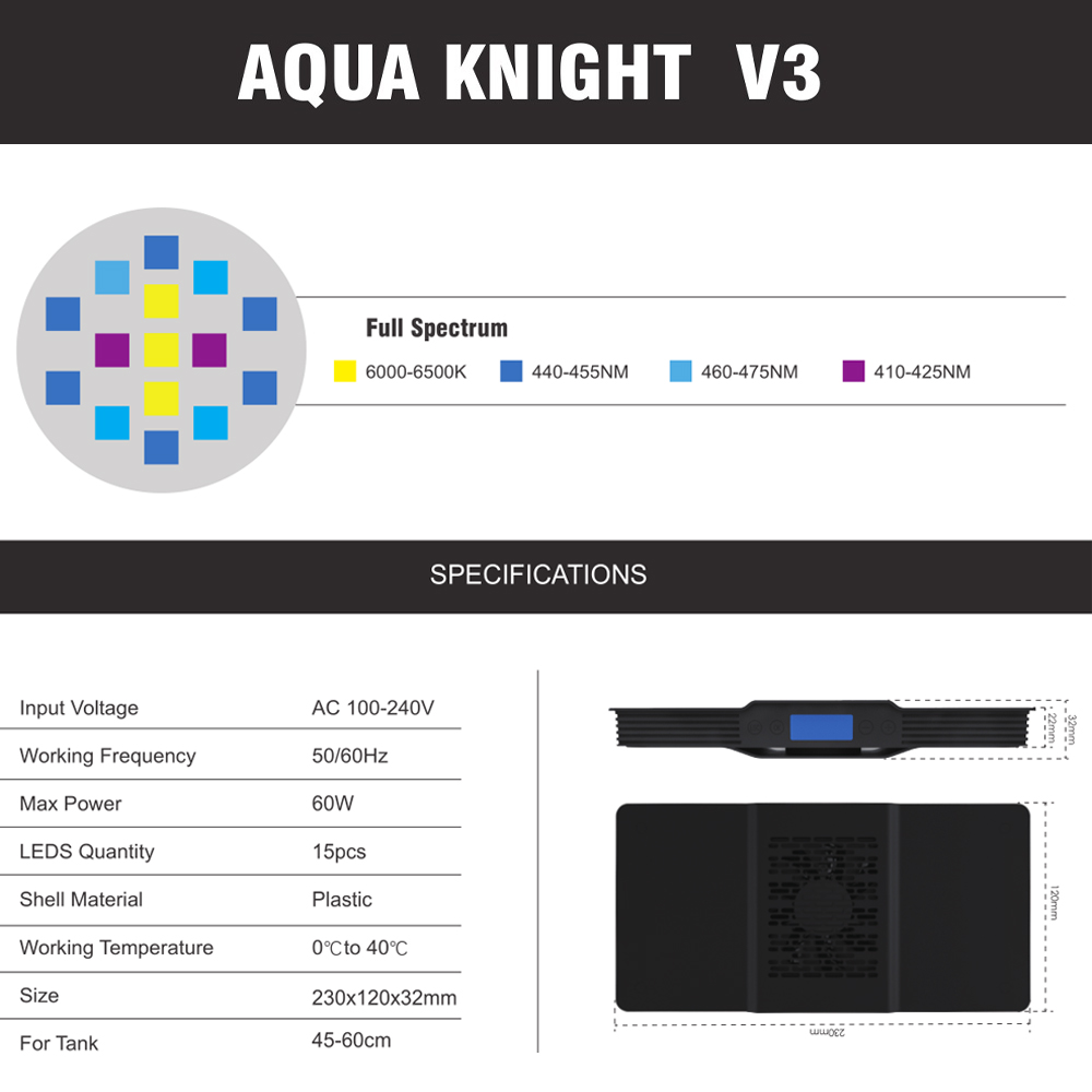 60W Aquarium Light Marine Reef - đánh giá và giá Reef Lighting